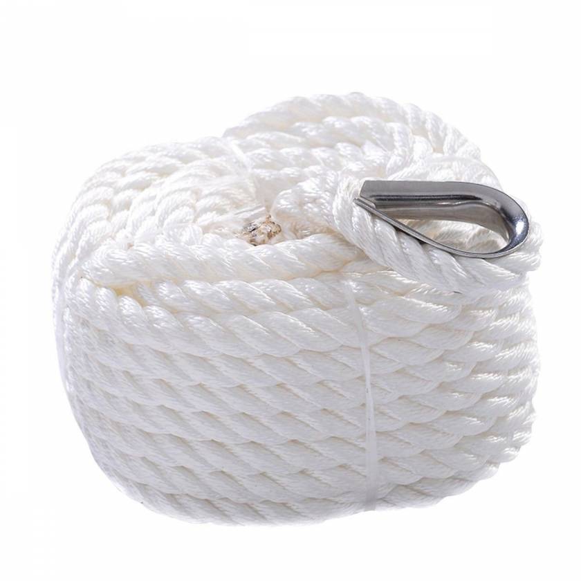 White Colour 3 Strands Twisted Pp Multifilament Polyester Nylon Fibre Rope Used In Fishing,Boat,Mooring